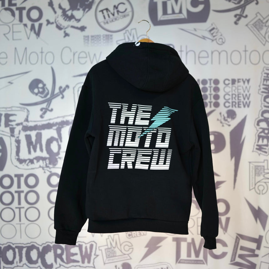 The Moto Crew - Fluffy Hoodie White Stripes 2026 - The Moto Crew